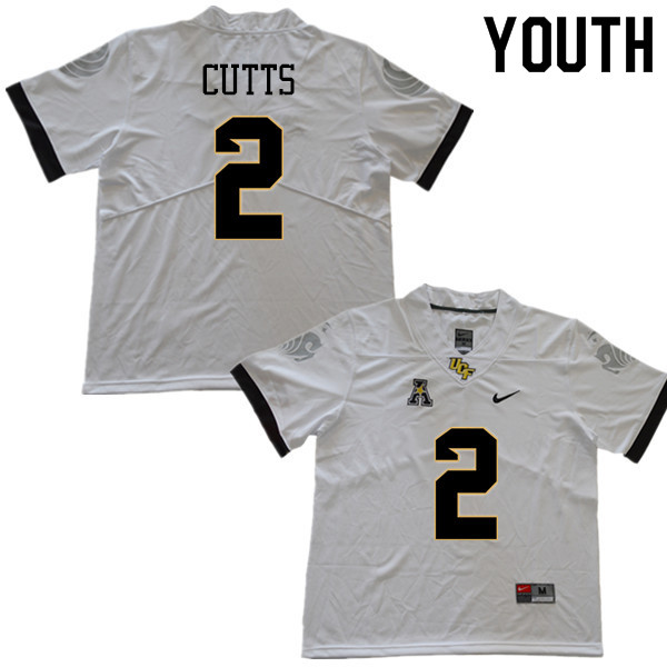 Youth #2 Raymond Cutts UCF Knights College Football Jerseys Sale-White - Click Image to Close